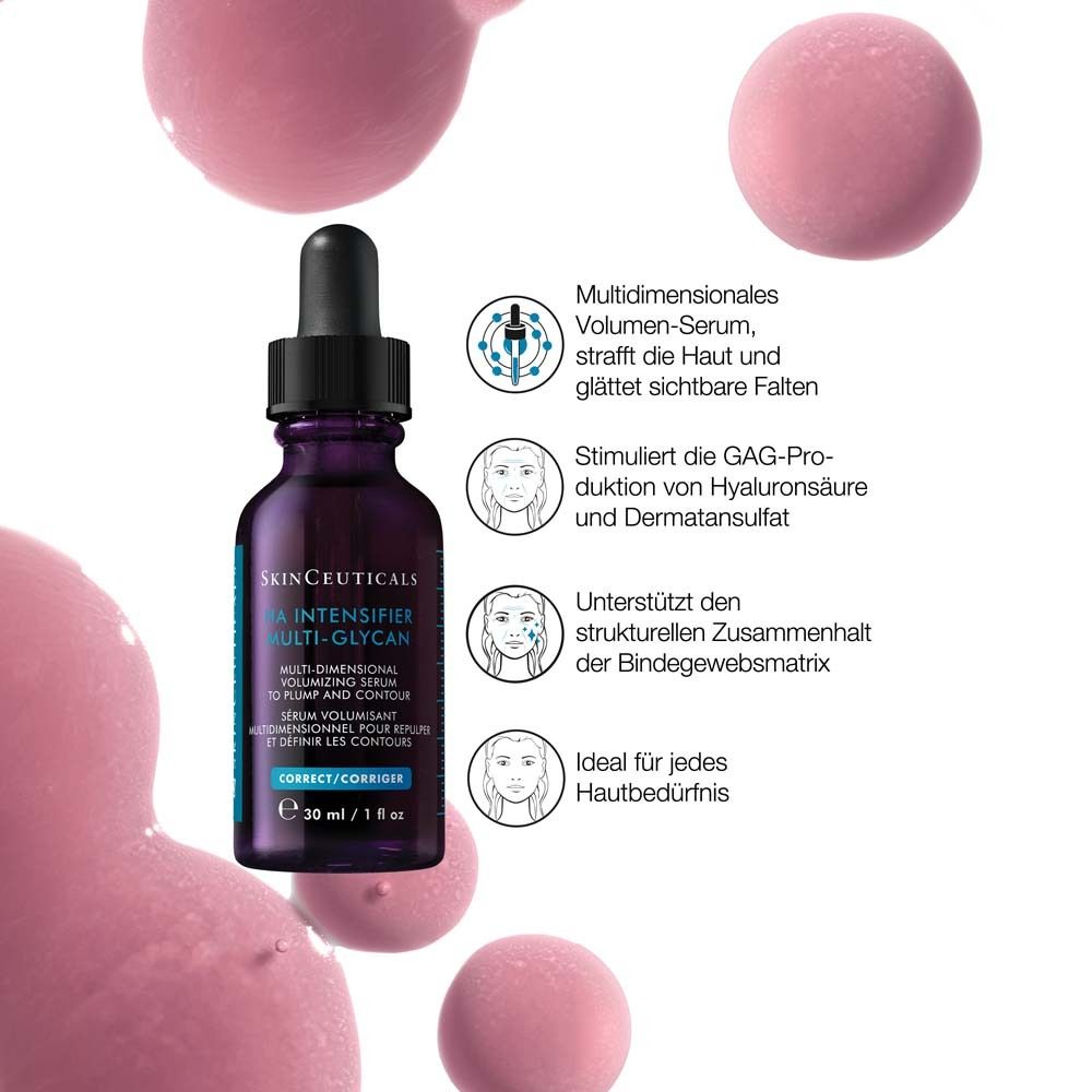 SkinCeuticals HA Intensifier Multi-Glycan: Multidimensionales Volumen-Serum mit Hyaluronsäure strafft die Haut und glättet sichtbar Falten bis zu 24%