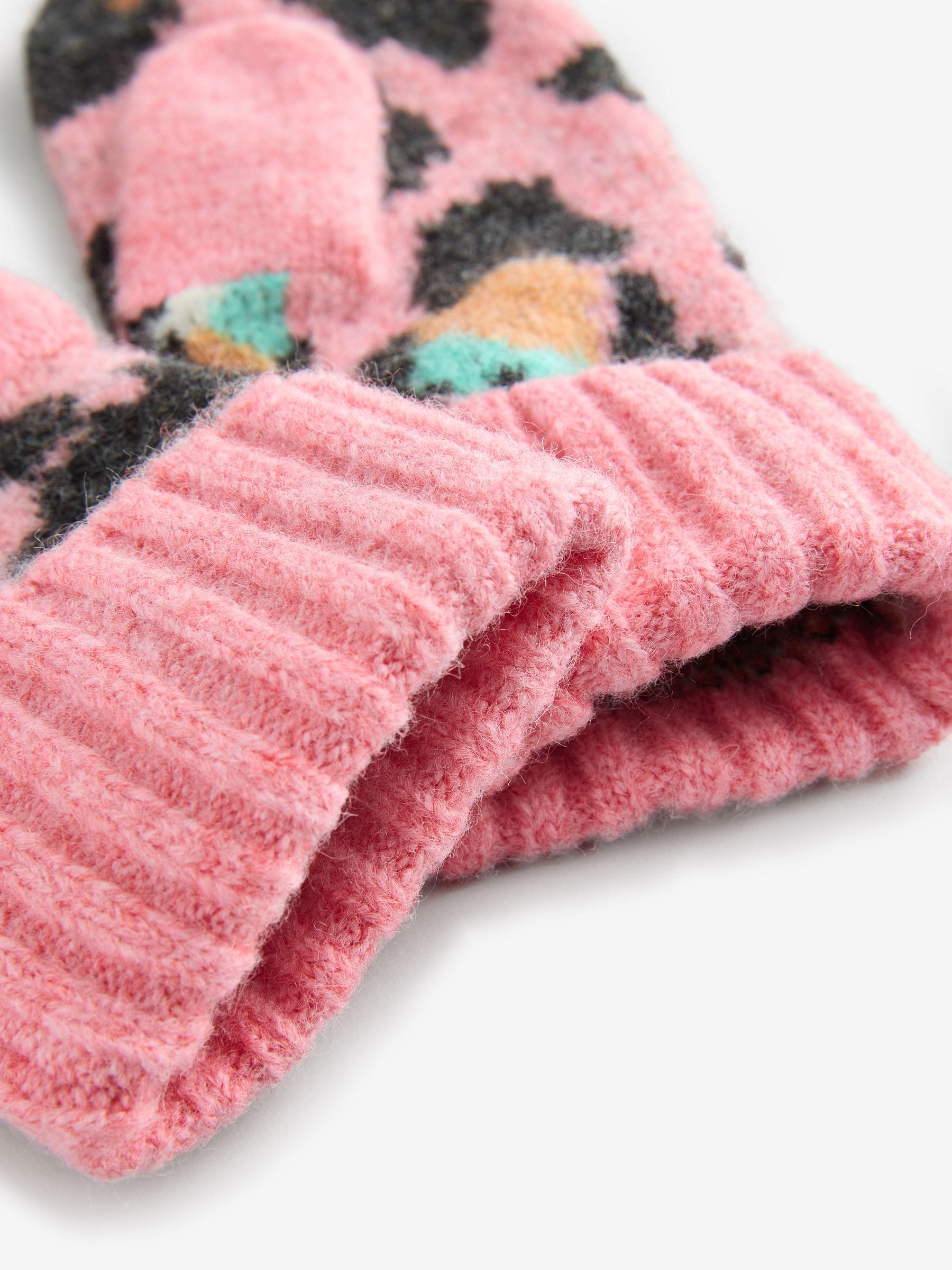 Roze/blauw - Eleanor Bowmer Checkerboard Lips Mittens