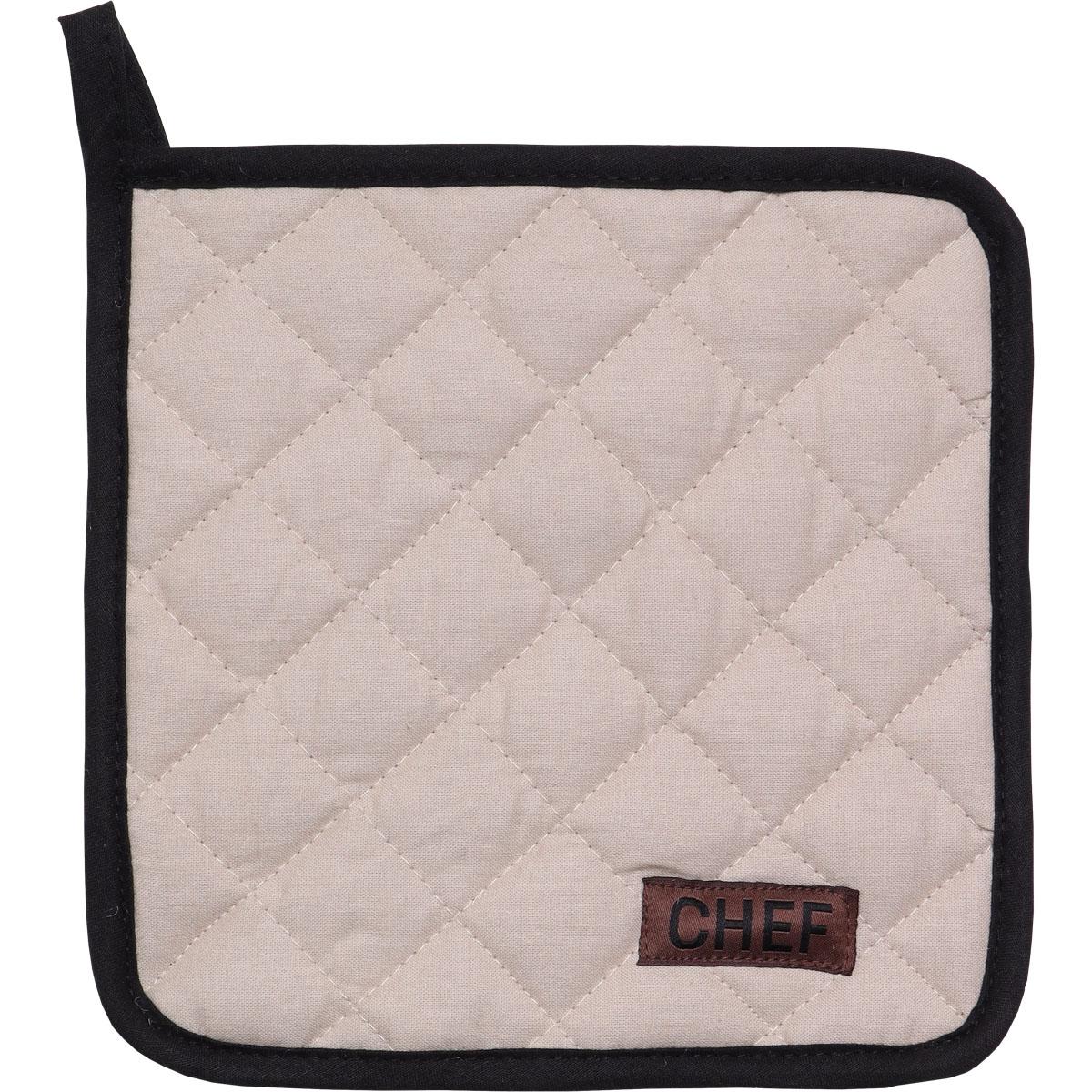 MANIQUE CHEF BLACK LINE 20X20CM COTON BEIGE