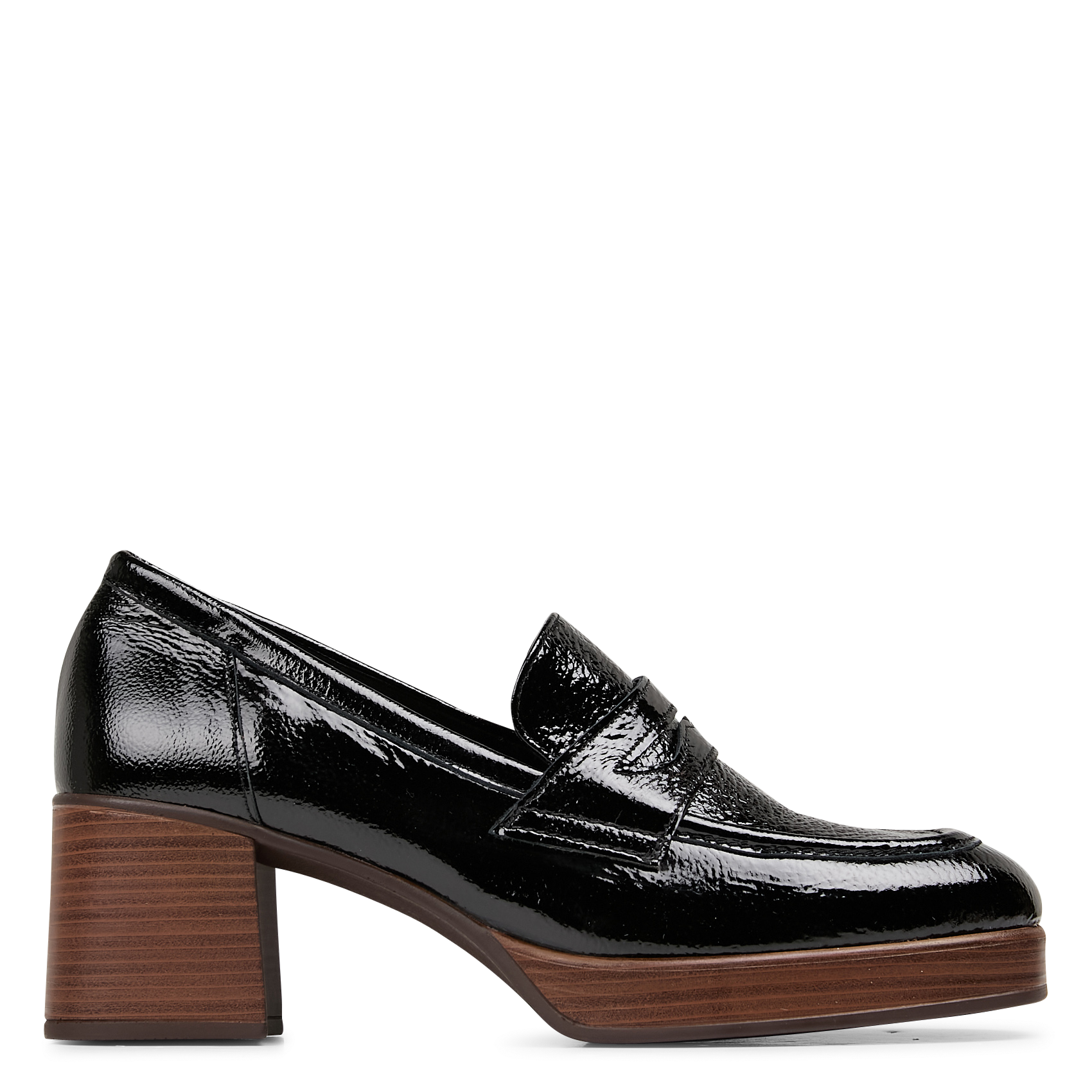 KIWI - Mocassins à talon en cuir | Noir