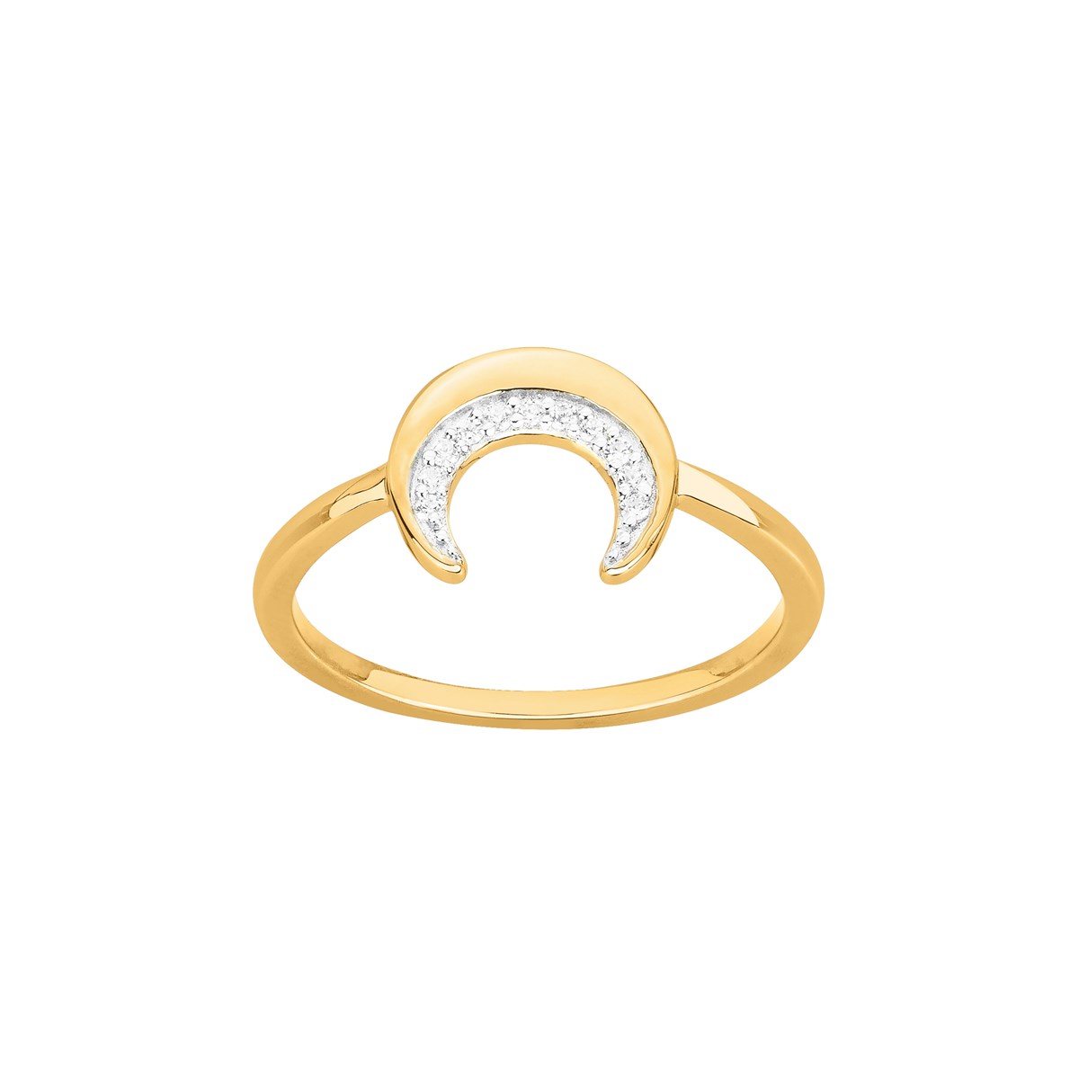 Bague en Plaqué Or avec oxyde de zirconium blanc