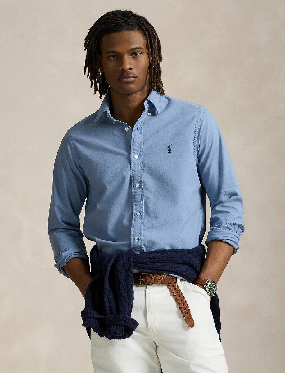 Camisa chino ajustada POLO RALPH LAUREN com logotipo bordado