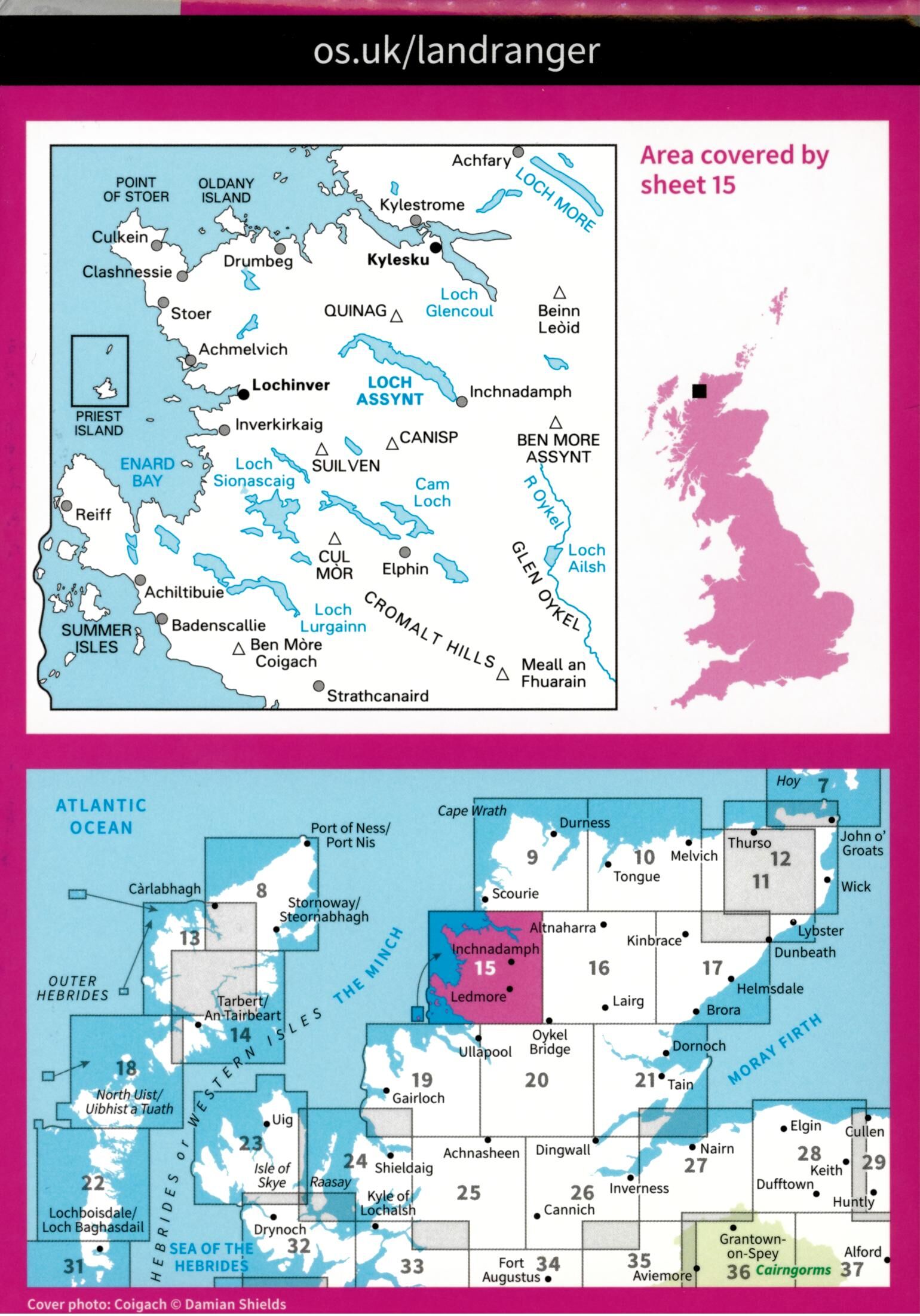 ORDNANCE SURVEY - 15 GB LOCH ASSYNT 1 50 000