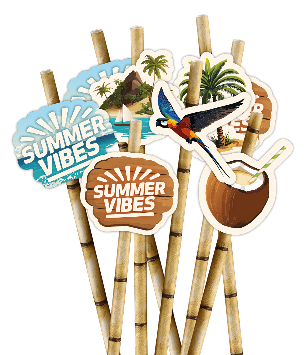 Gekleurde Rietjes Summer Vibes 8st