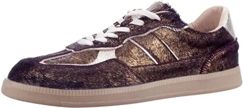 Babouche donkerbruin/goud combi Ira-125 - maat 43 veterschoen donkerbruin/goud combi - maat 43 Calandschoen