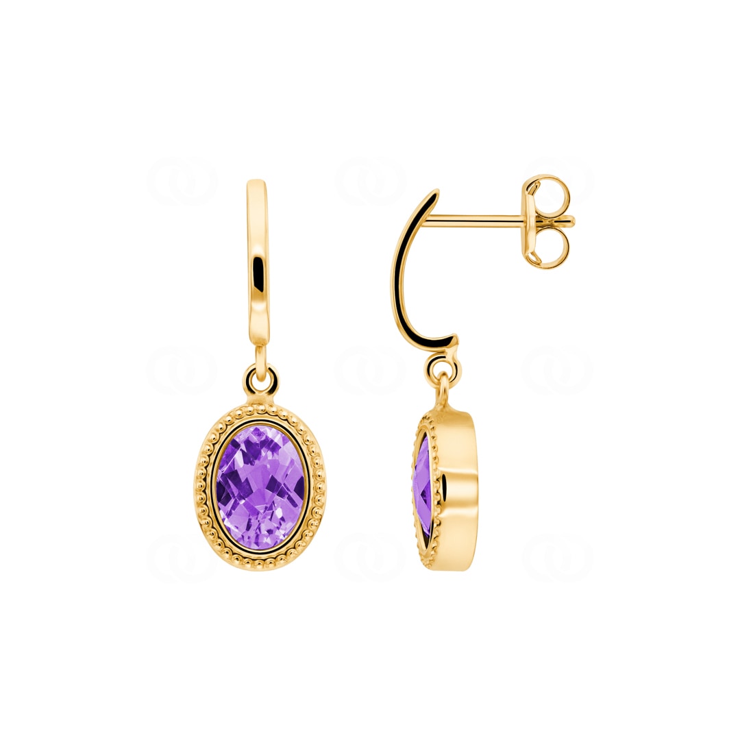 Ohrhänger 750/18 K Gelbgold mit Amethysten