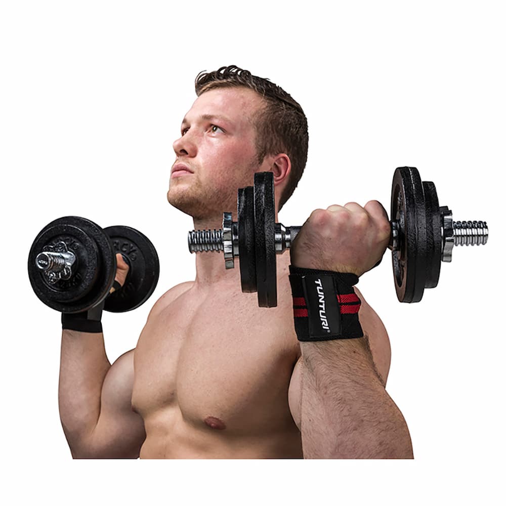 TUNTURI Wrist Wraps Noir et Rouge (la paire)