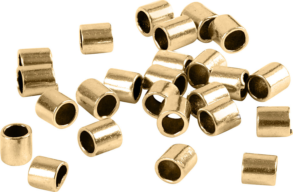 Enderør - Str. 2X2 MM - Hulstr. 1,4 MM - Forgyldt - 80 Stk