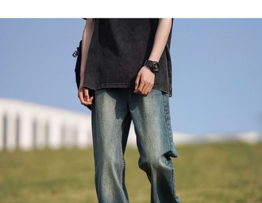 Nikoflin - Hoge taille gewassen losse jeans