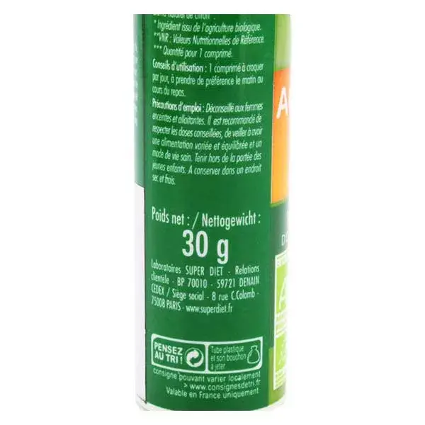 Superdiet Acerola 500 Orgânica - 12 Comprimidos Mastigáveis