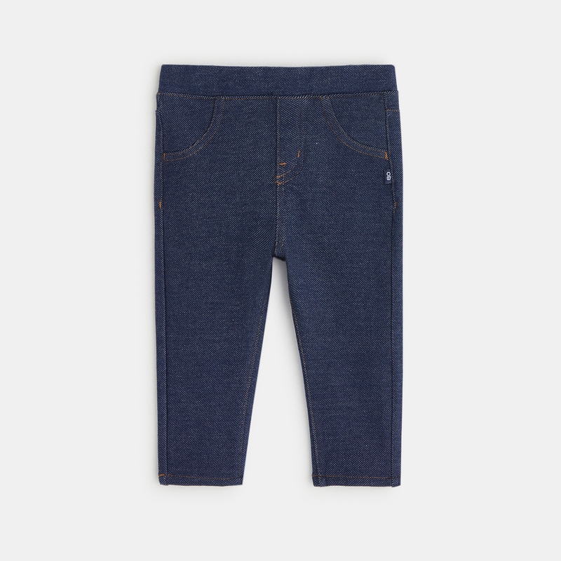 Jegging denim knitlook bleu bébé fille