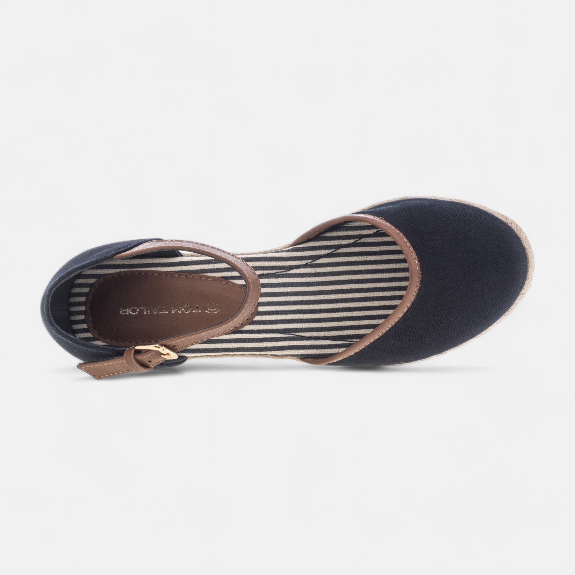 Espadrilles à talon compensé Femme bleu marine
