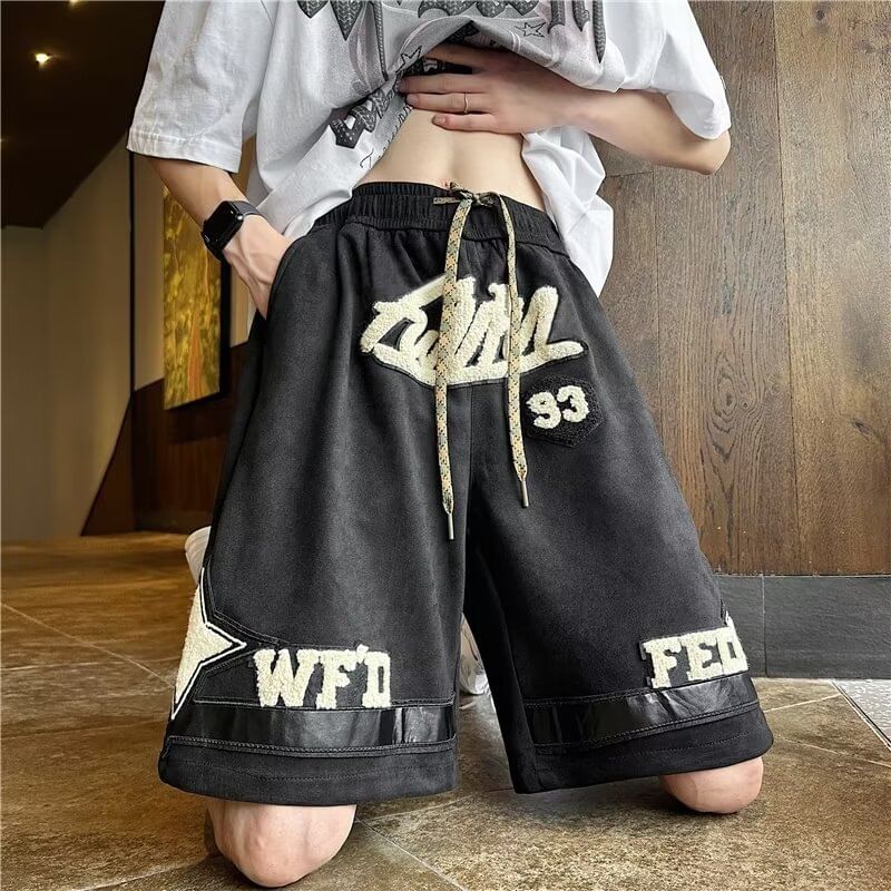 Maxelane - Shorts met trekkoord en lettersapplicatie