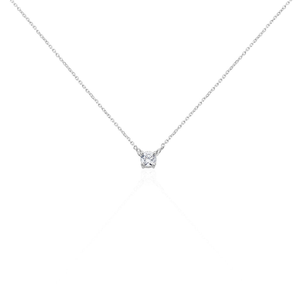 Collier Ponama Or Blanc Oxyde De Zirconium