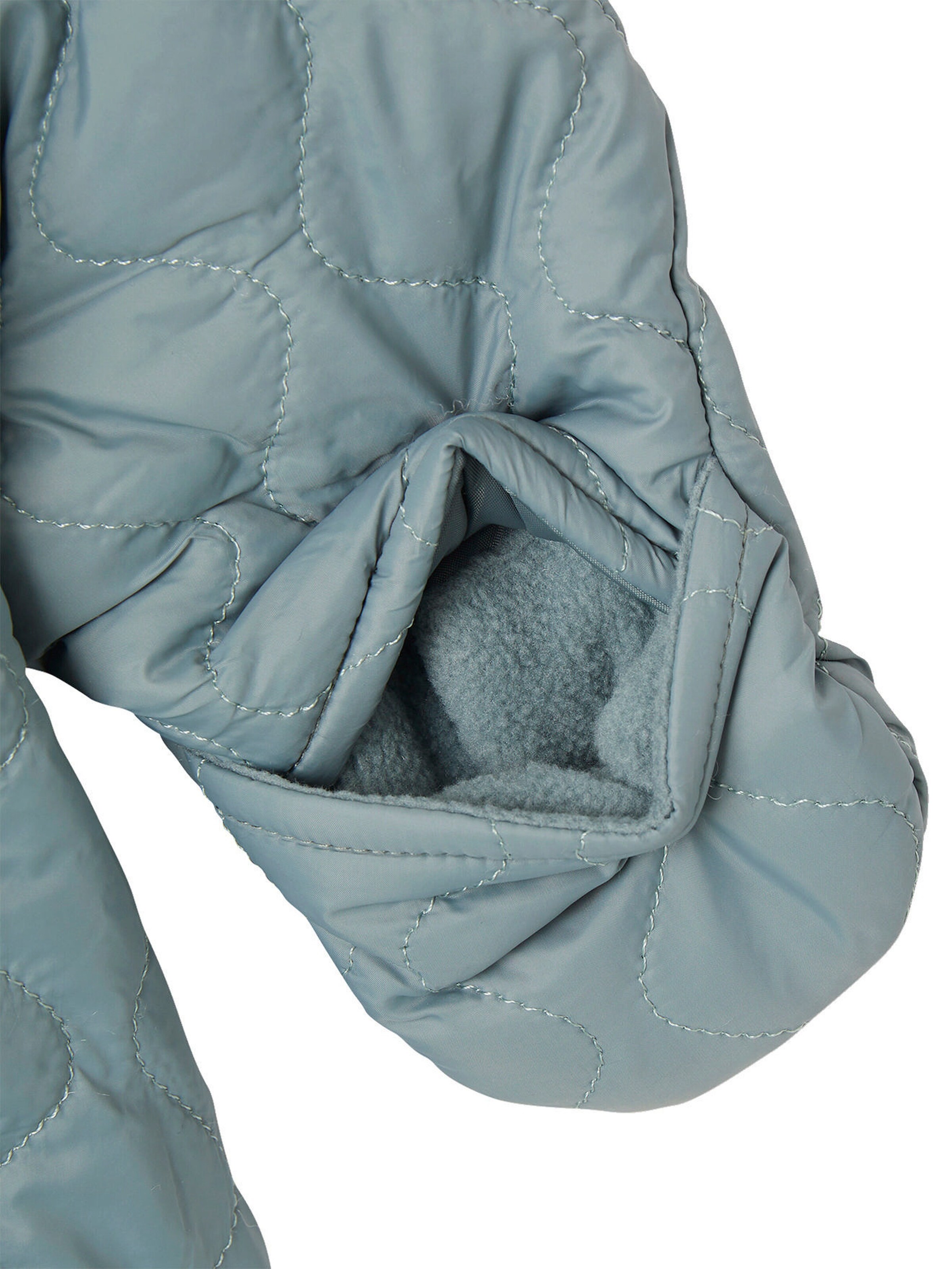 Vertbaudet Baby Unisex Winter Overall mit Kunstfell und Recycling-Polyester pfauenblau