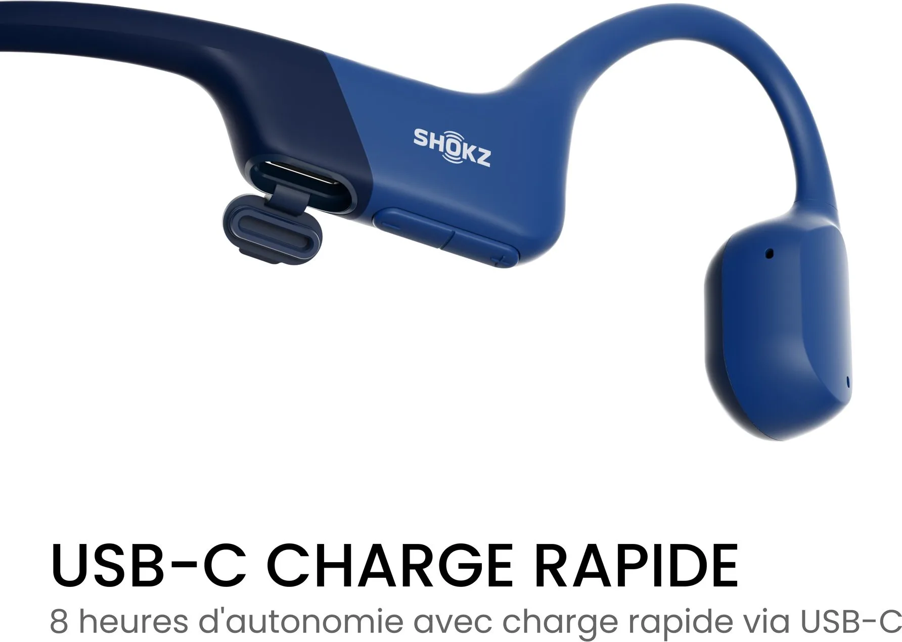 Shokz Open Run Bleu (USB-C) Écouteurs Bluetooth