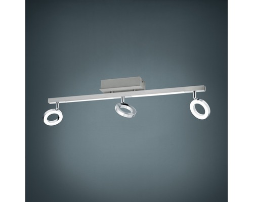 LED plafondspot 3x3,3W 3x400 lm 3000 KL 69 cm aluminium/chroom/satijn