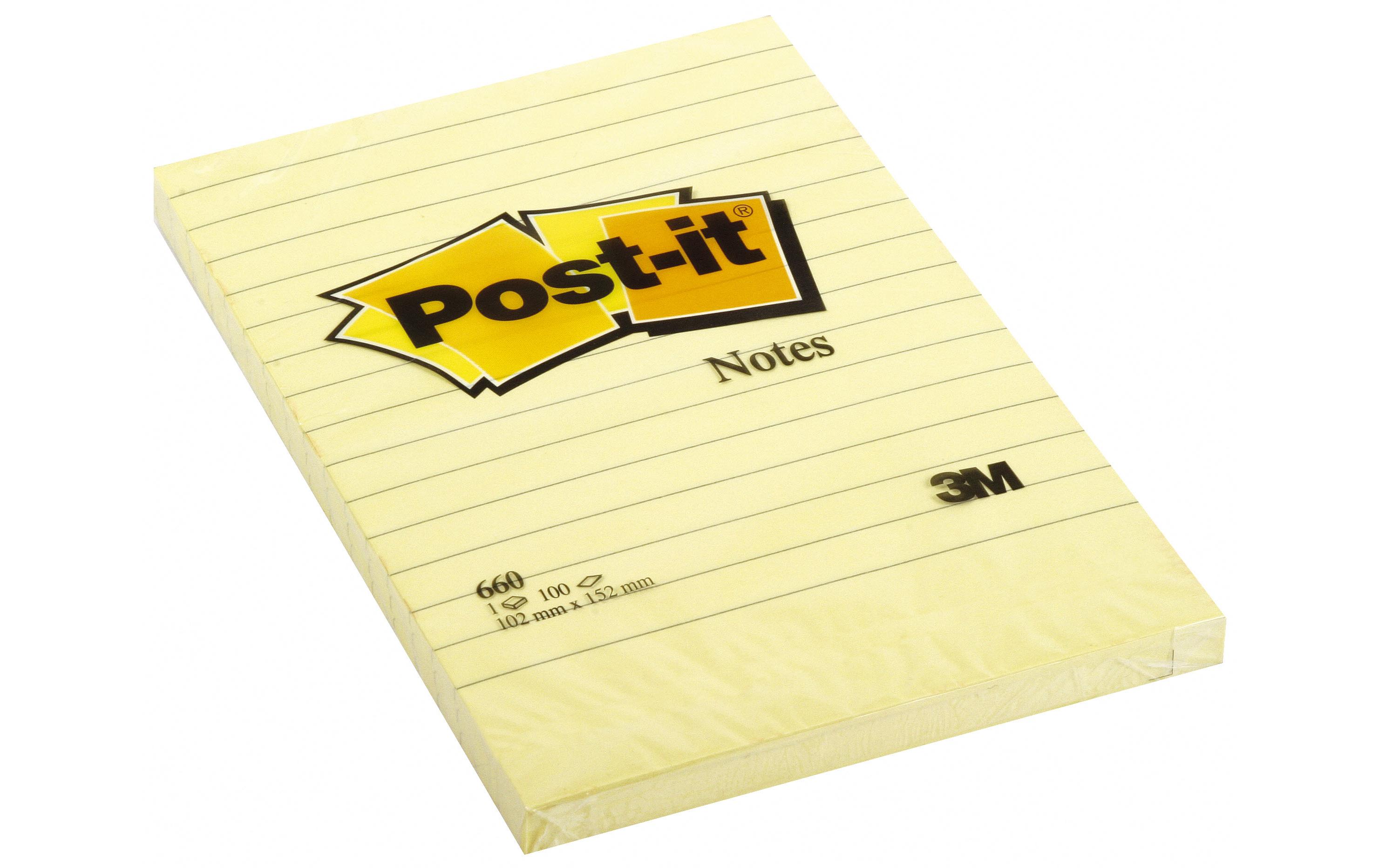 Notizzettel Post-it Grossformat 15.2 cm x 10.2 cm, GelbNotizzettel im Grossformat