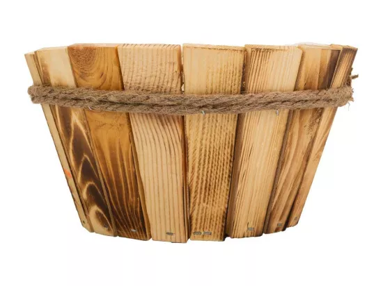 Panier en bois et corde marron d22x12h