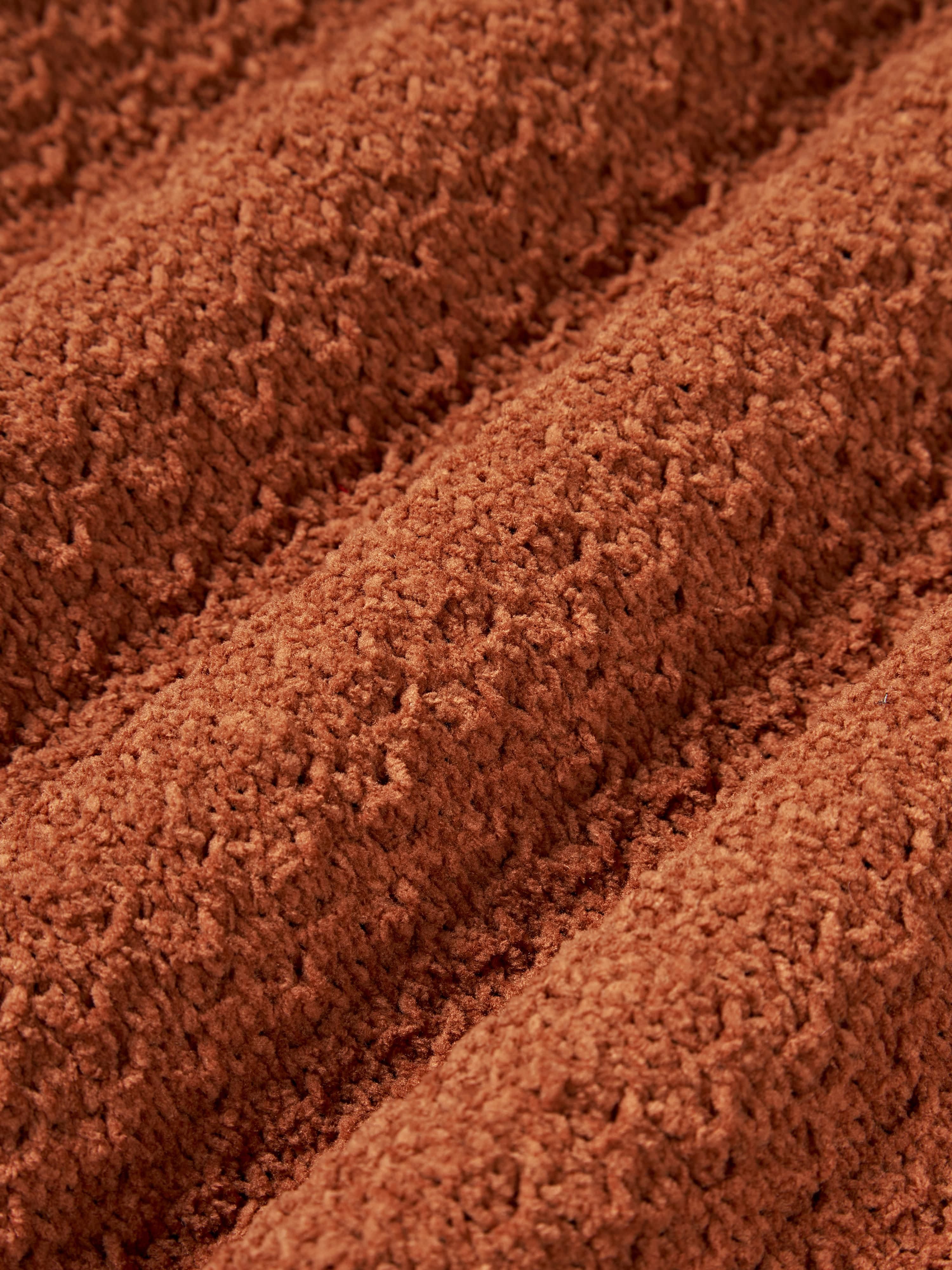 Zacht gebreide chenille kussenhoes Everly