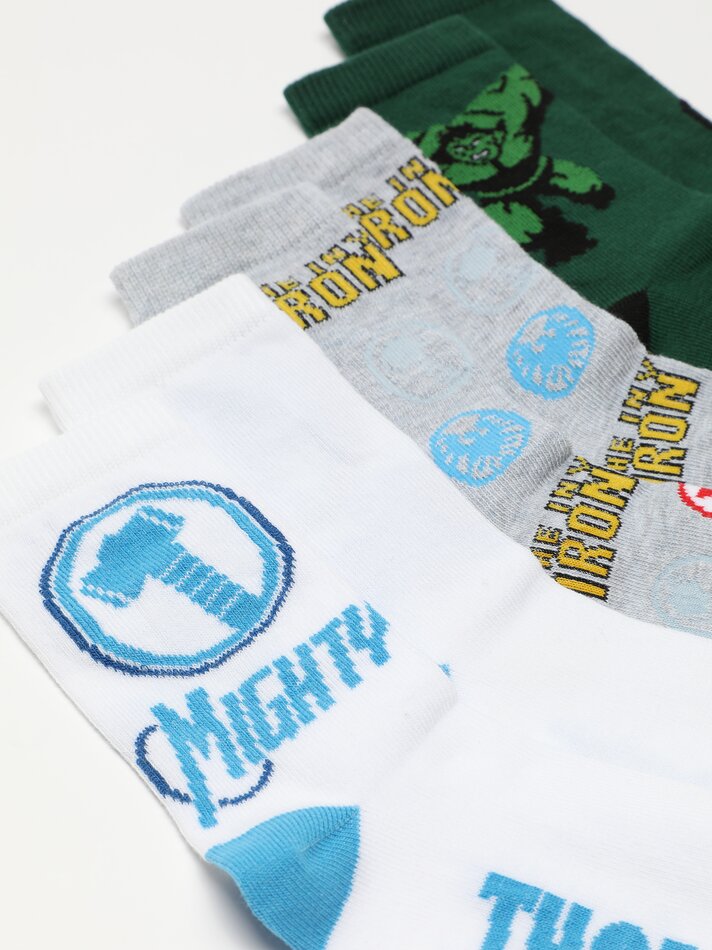 Pacote com 3 pares de meias Marvel dos Vingadores - Cores Variadas