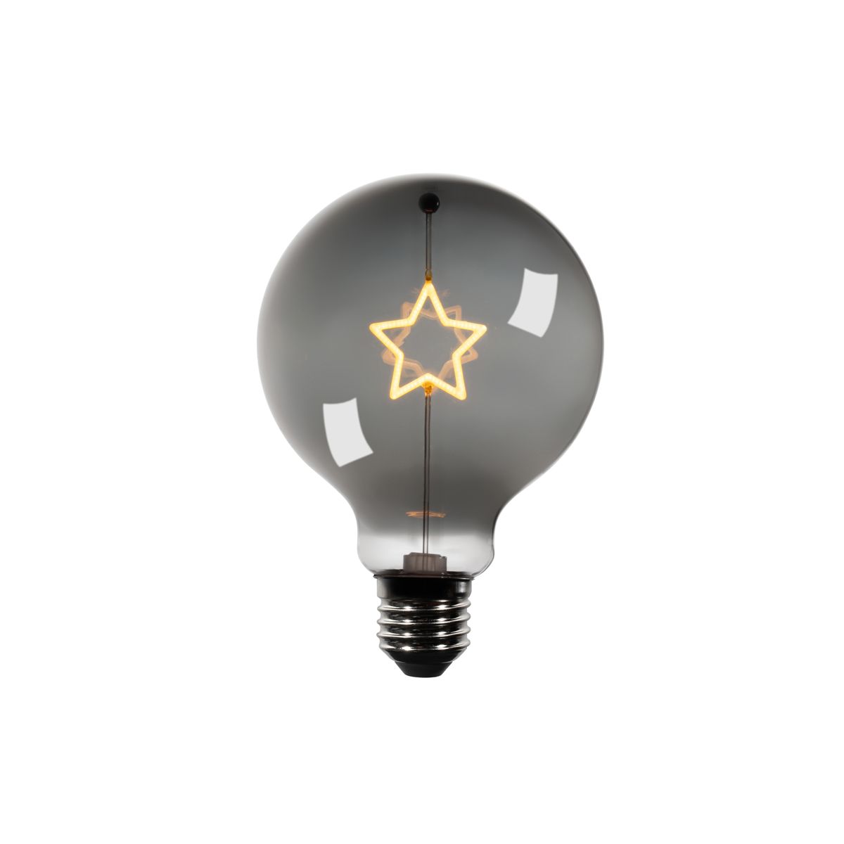 Kerst E27 LED lamp ster filament G95 smoke 1.8W 50 lm 1800K