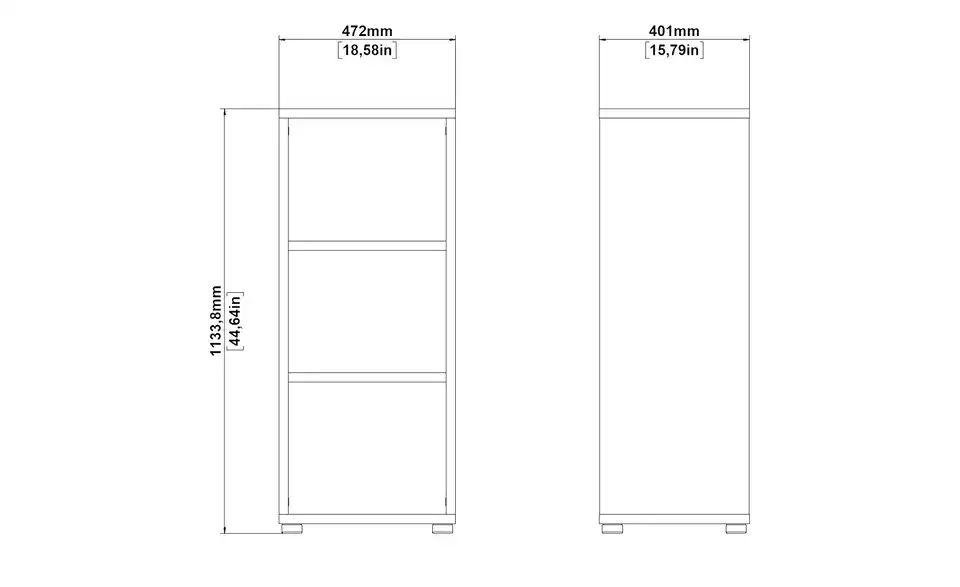 Regal Saale 47,2 cm 113,4 cm Weiß