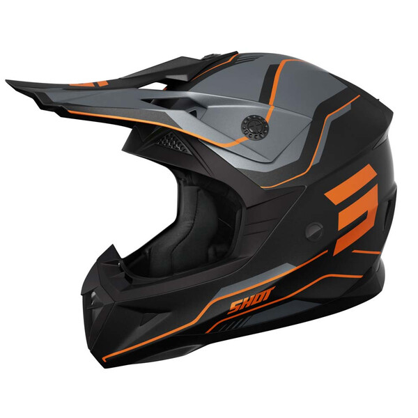 Shot - Casque Pulse Lines Noir / Gris / Orange / Mat