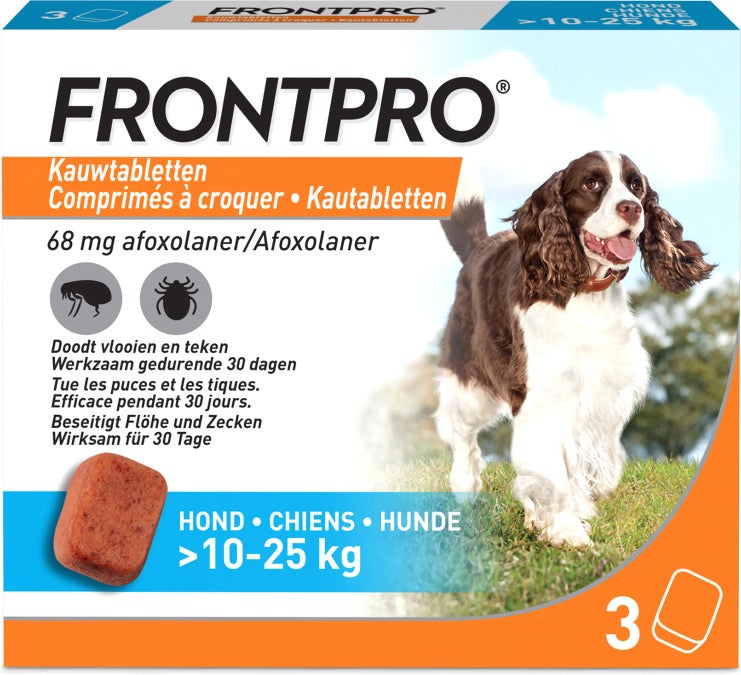 Frontpro kauwtablet vlooien- en tekenmiddel hond 10-25 kg 3 stuks