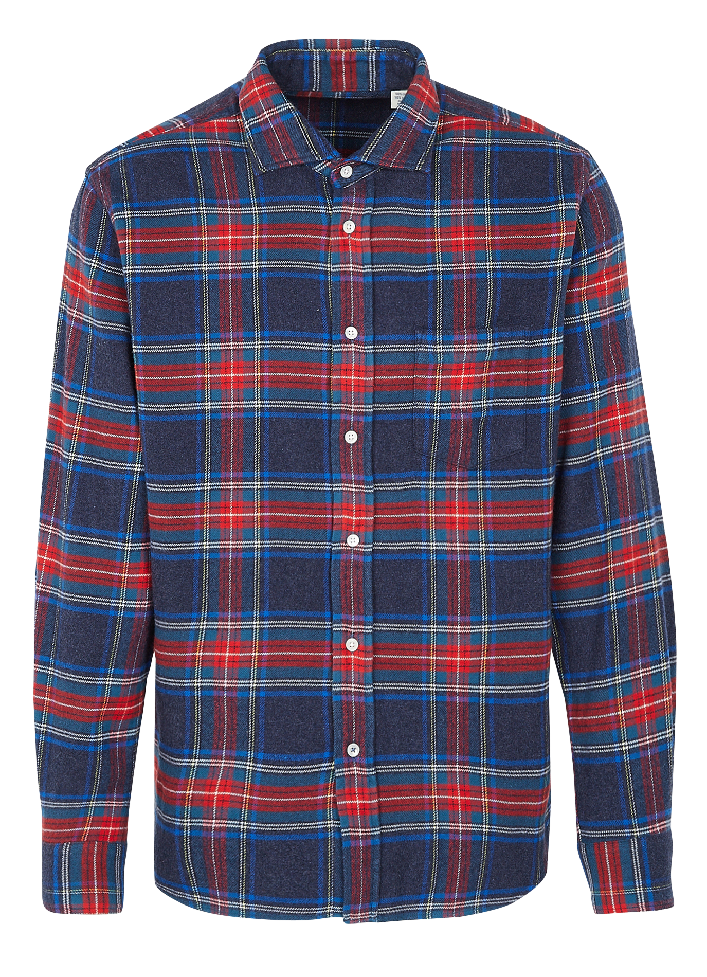 PAUL - Chemise col classique regular-fit à carreaux en coton| Bleu
