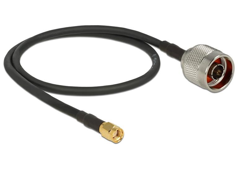 Delock Antennenkabel N-Type zu RP-SMA, 0.5 m Delock Antennenkabel N Stecker > RP-SMA Stecker CFD200 0.5 m low loss