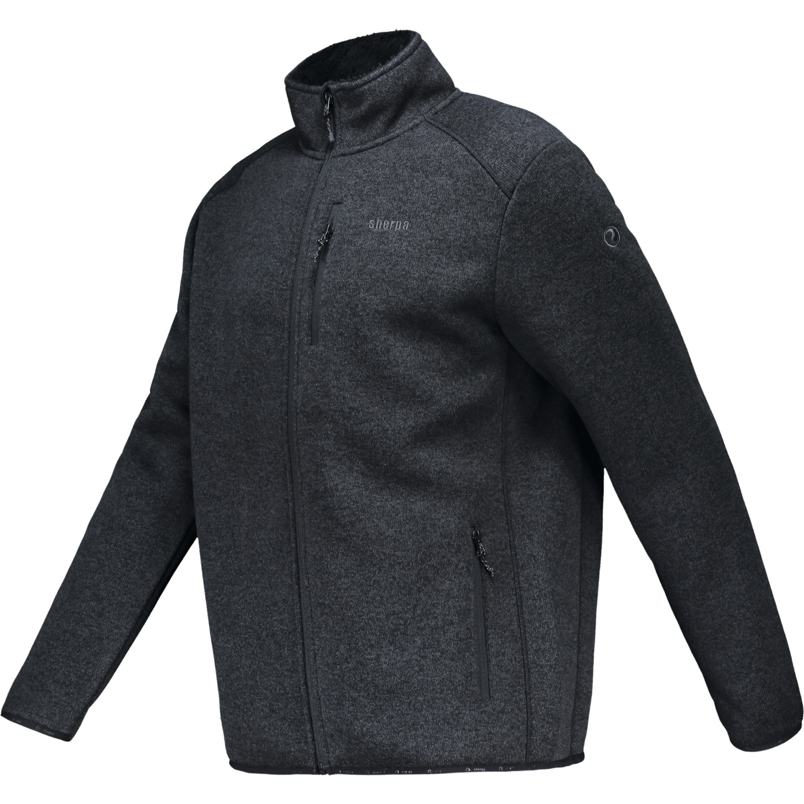 Sherpa Herren-Strickfleecejacke Kabeli XL, schwarz