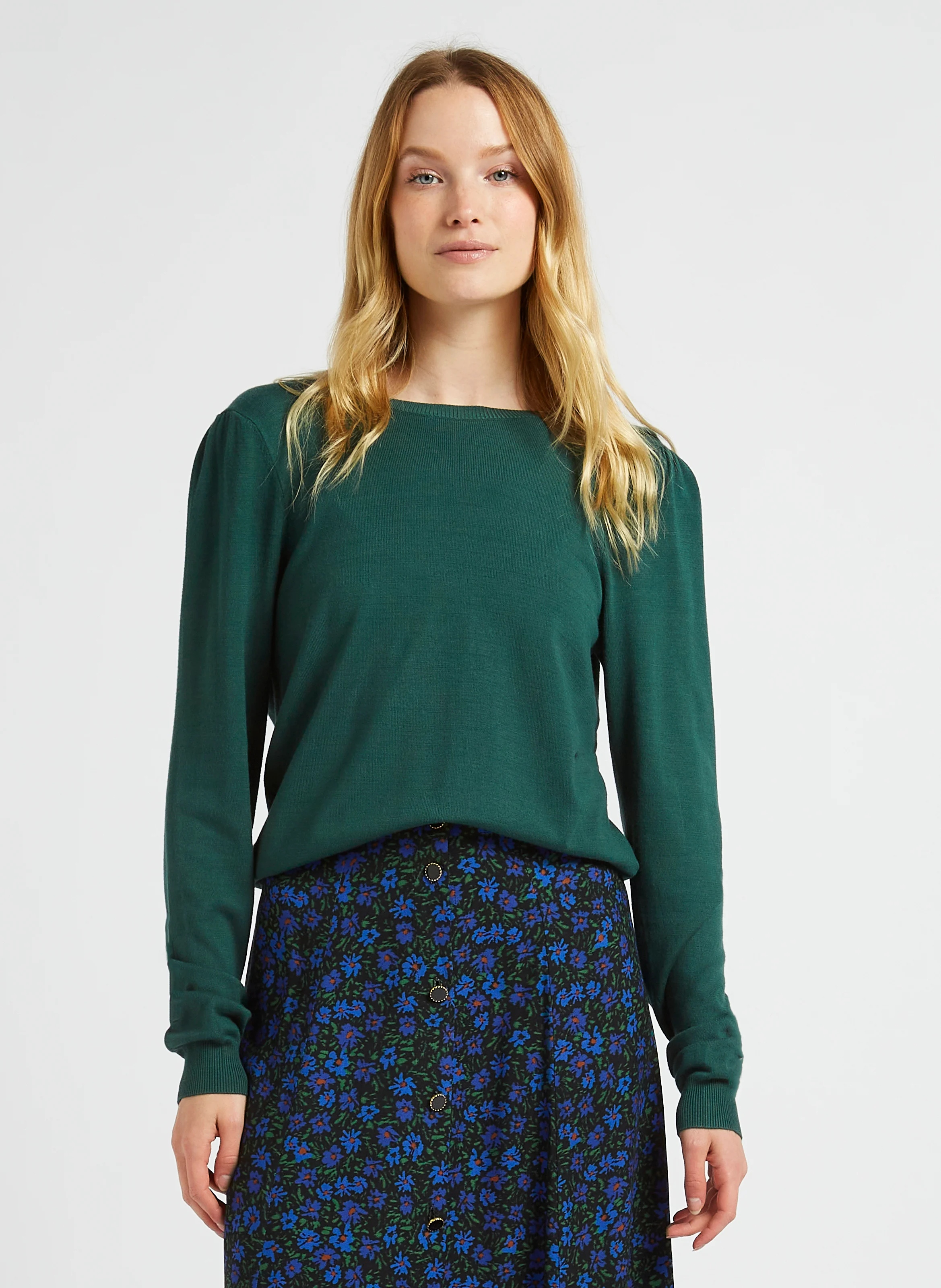 Cardigan droit à col V | Vert