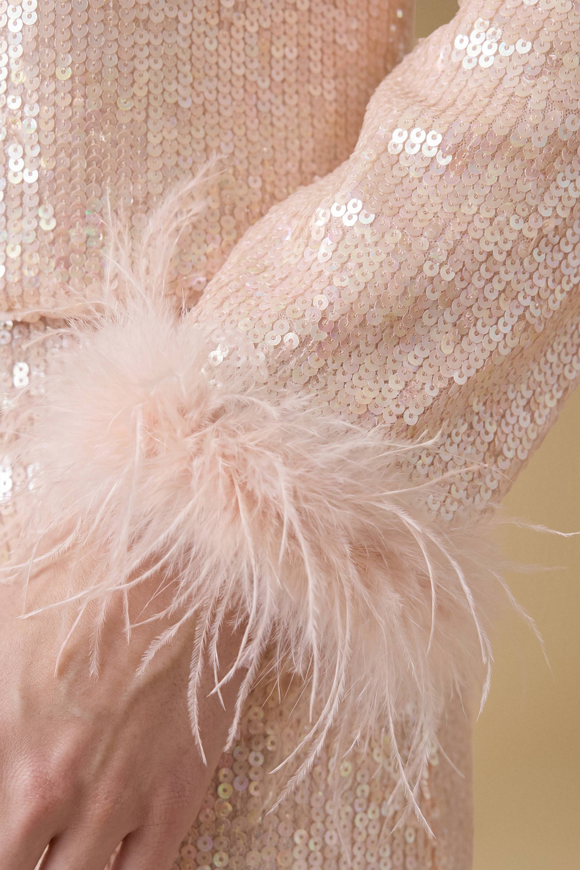 Oasis Haut À Manchettes En Plumes Et Sequins Premium Pour Enterrement De Vie De Jeune Fille