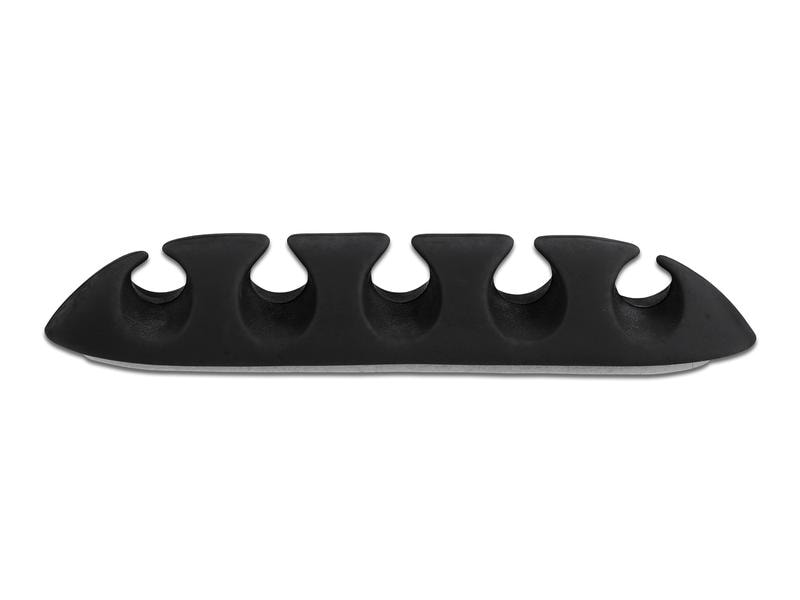 Delock Kabelhalter 66mm, für 5 Kabel, selbstklebend 6 Stück Kabelhalter mit 5 Durchführungen selbstklebend Set 6 Stück Schwarz / weiss