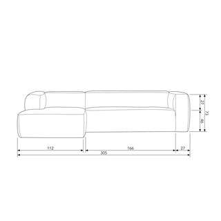 Ecksofa BEAN 305 x 175 cm lightgrey