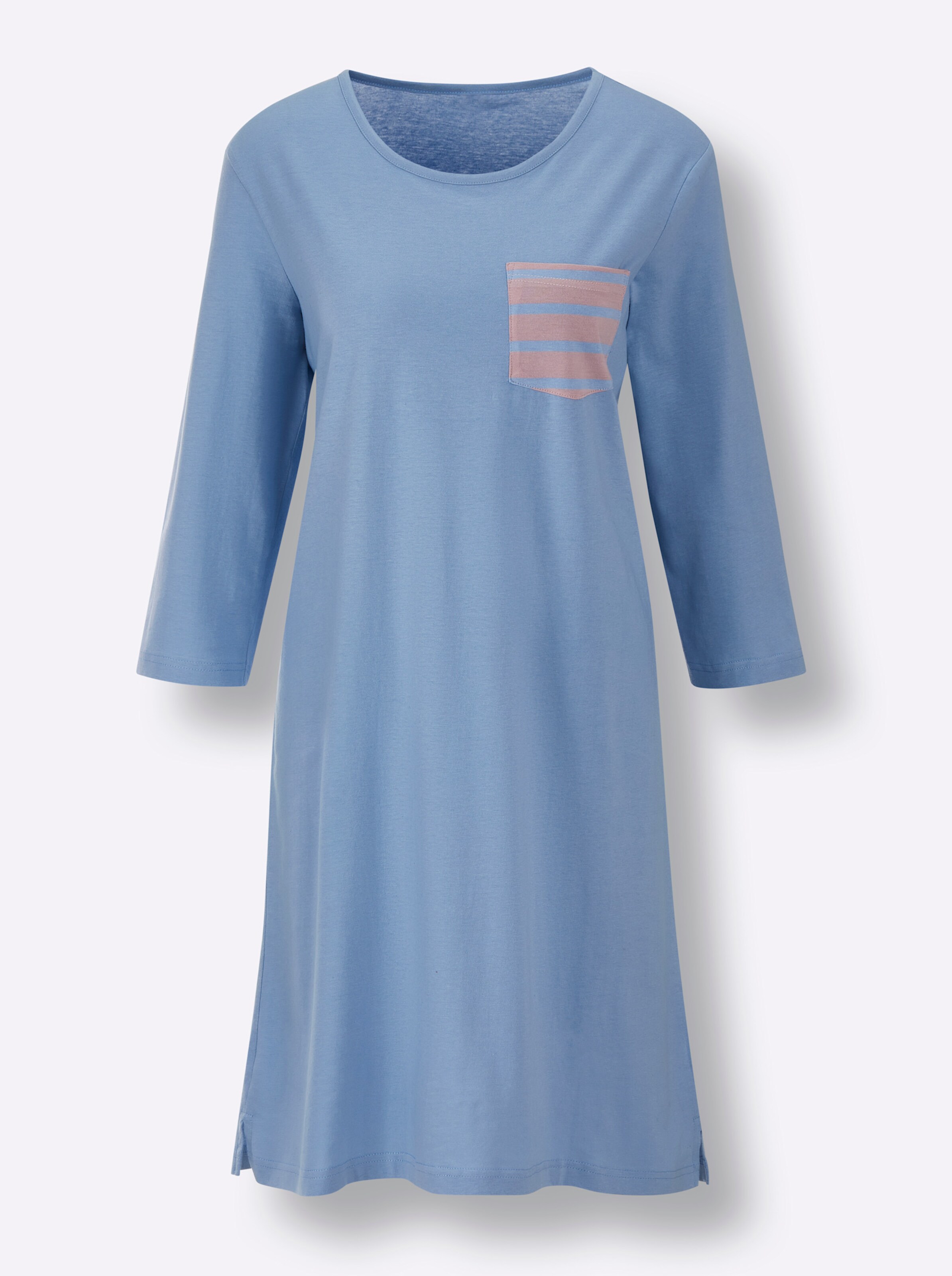 wäschepur Sleepshirts in bleu + hortensia-bleu-geringelt