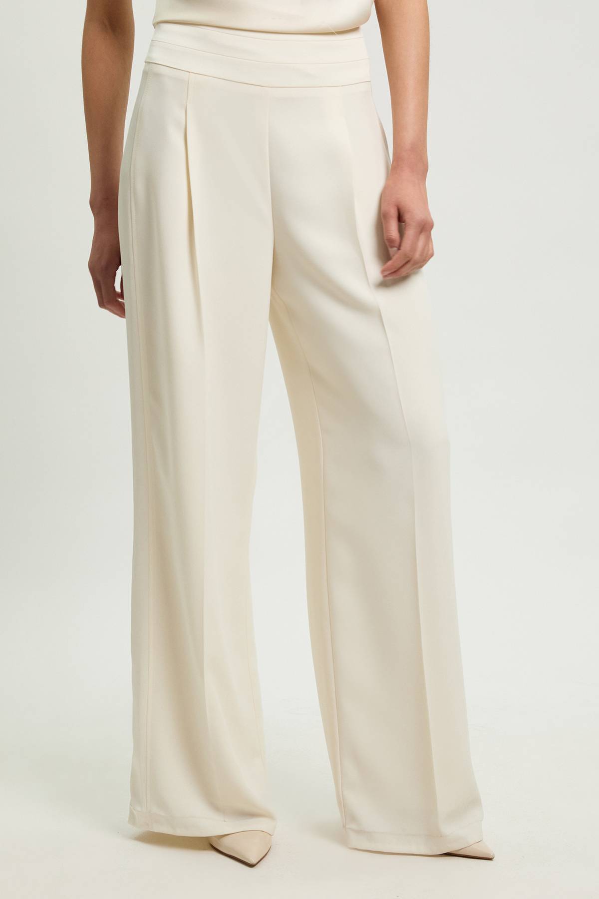 KarenMillen Pantalon Large Tailleur En Crêpe Satiné Dos Petite