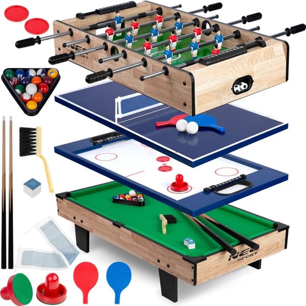 Multifunksjonelt spillebord 4-i-1 80x43x30cm NS-800 Wood