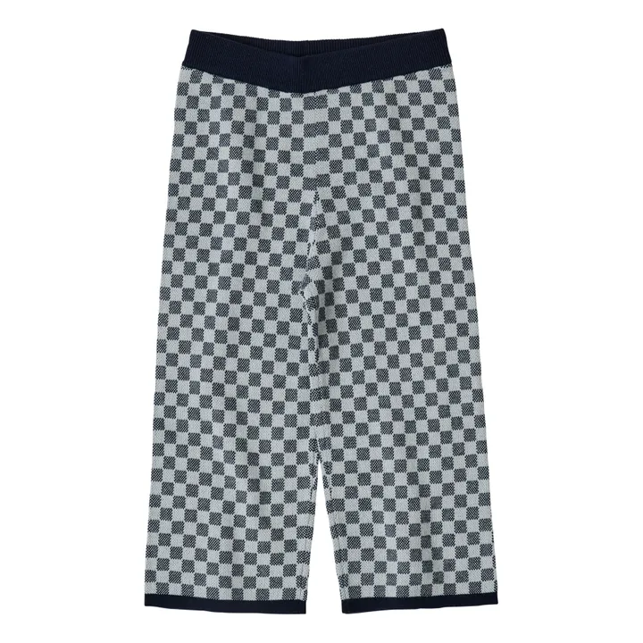 FUB Pantalon Maille Fine Jaquard Coton Bio | Bleu marine