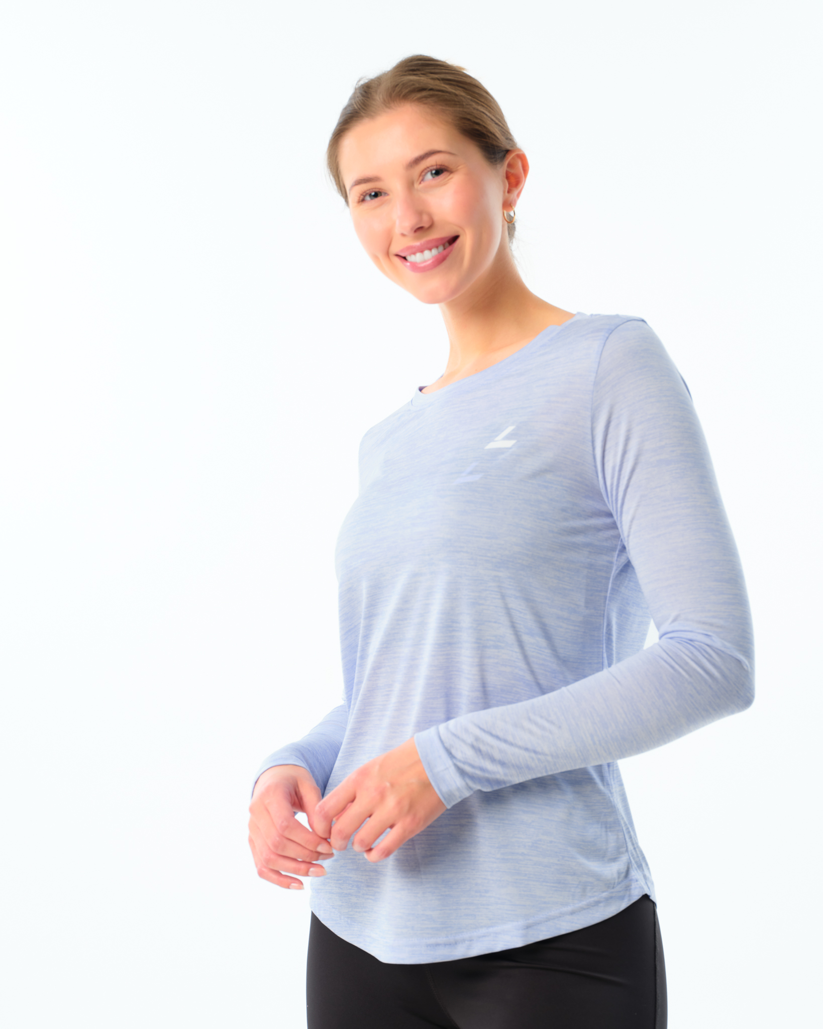 LEVITY Essential Marl Long Sleeve Blue Hydrangea Marl