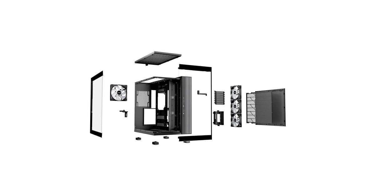 be quiet!Light Base 600 LX midi tower behuizing  (Zwart | 2x USB-A | 1x USB-C | RGB | Window)