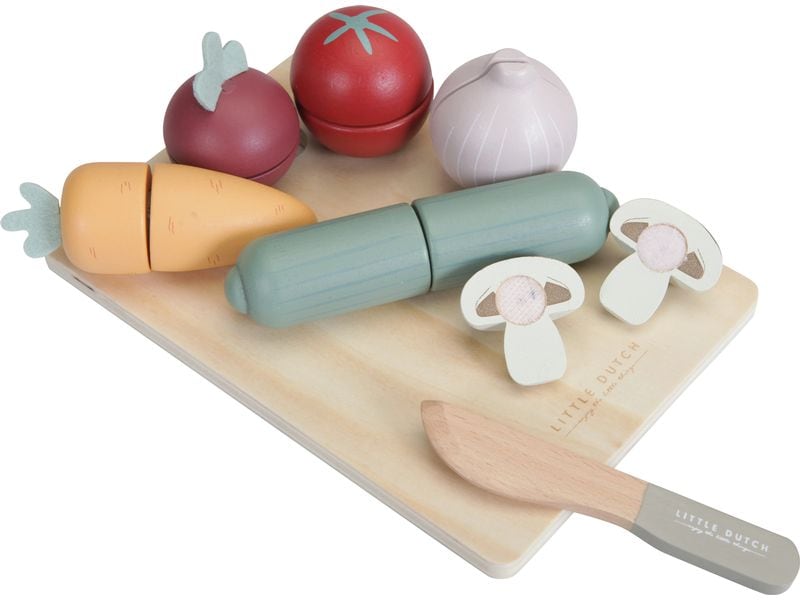 Little Dutch Spiel-Lebensmittel Gemüse-Set zum schneiden Lebensmittel-Spielset aus Holz