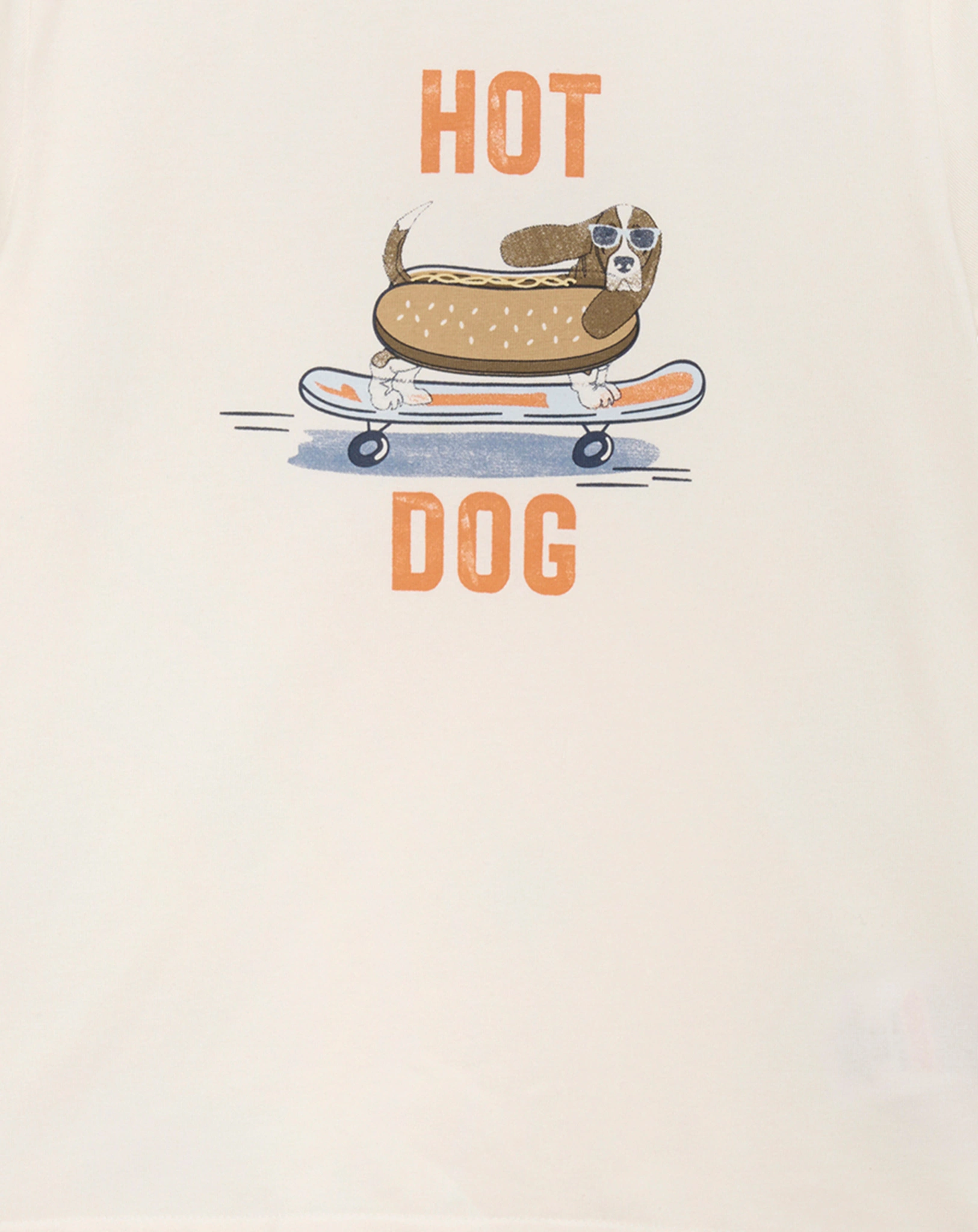 T-Shirt HOT DOG in coral gold
