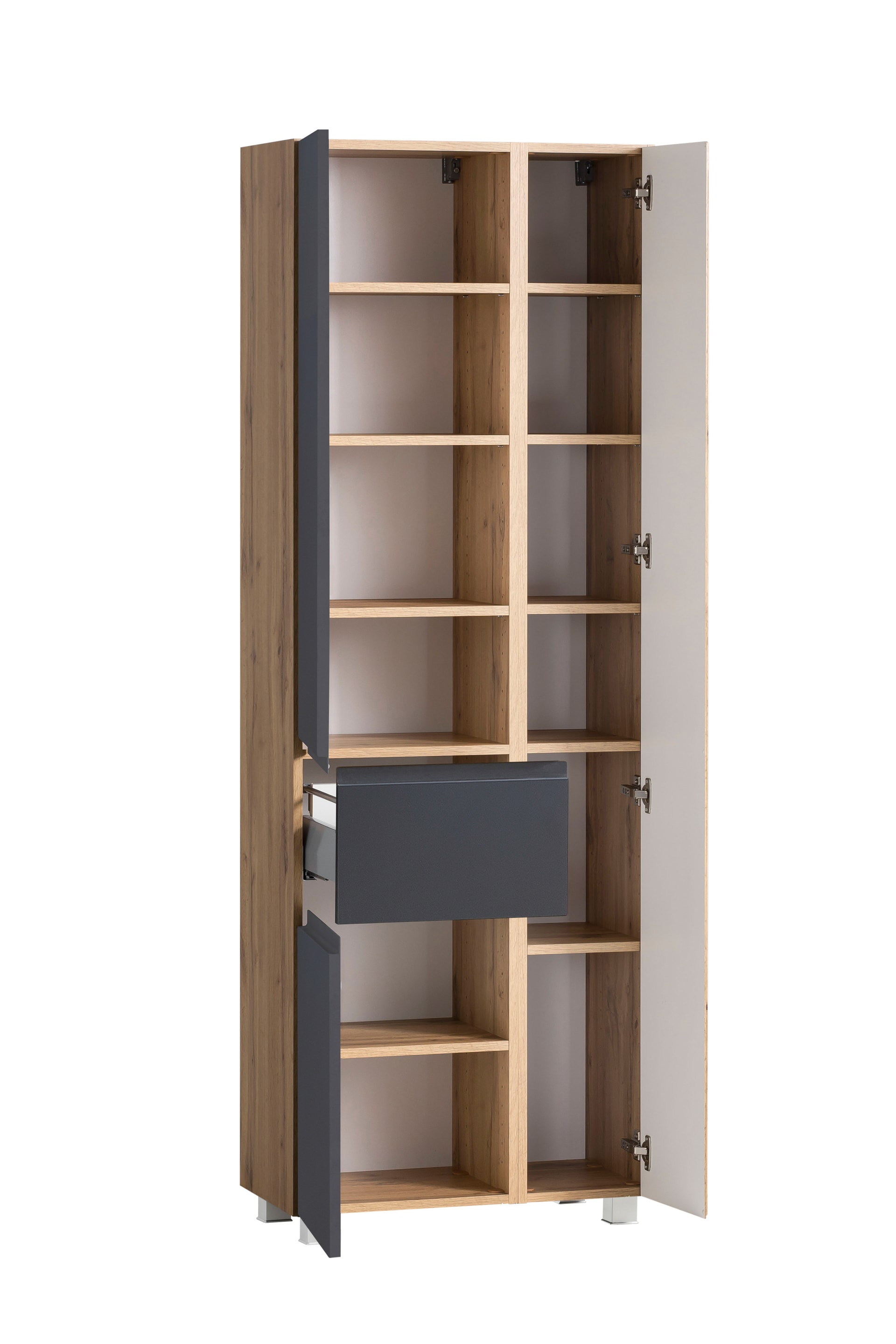 Bad-Hochschrank GENT grau/braun
