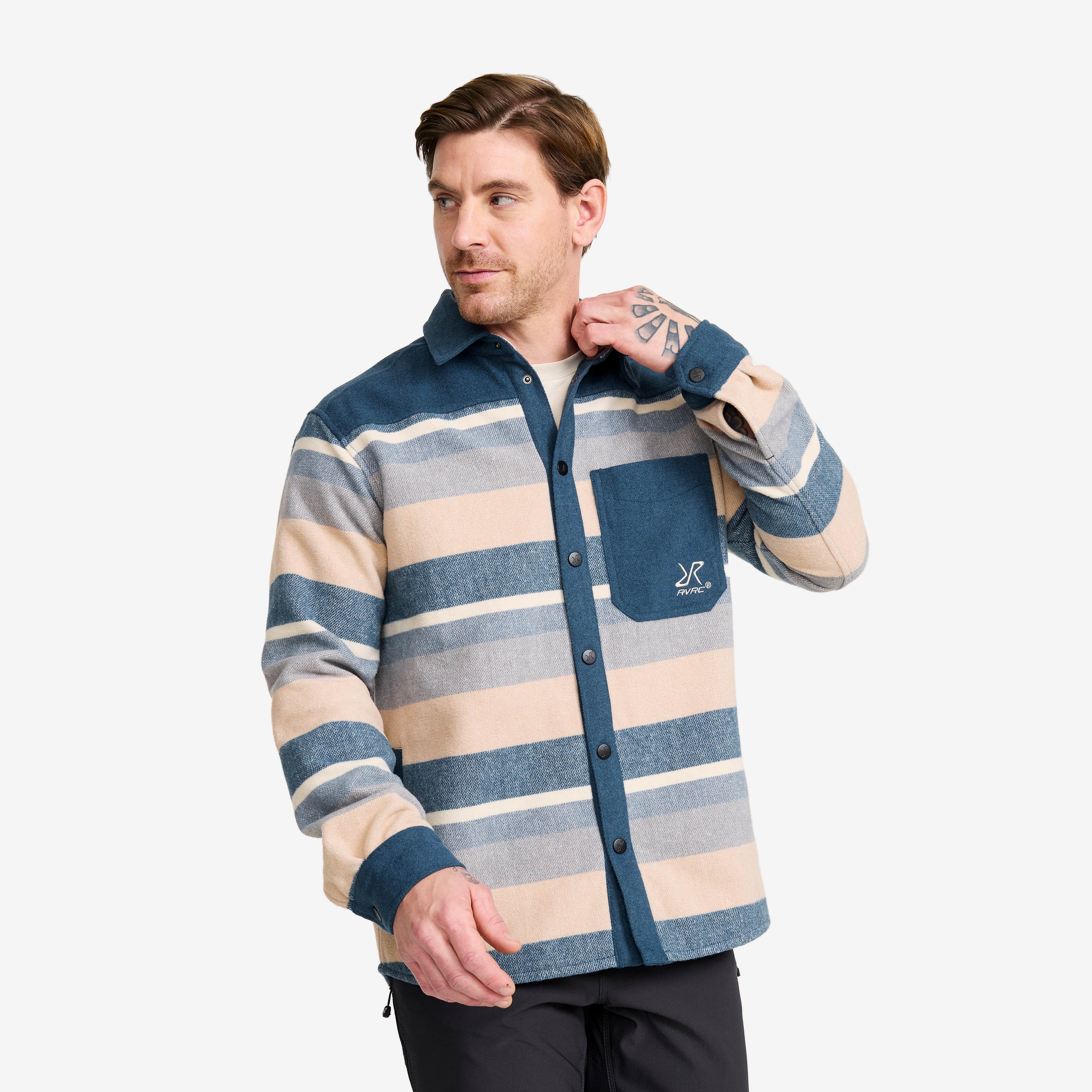 Highland Warm Overshirt Herre Orion Blue/Peyote
