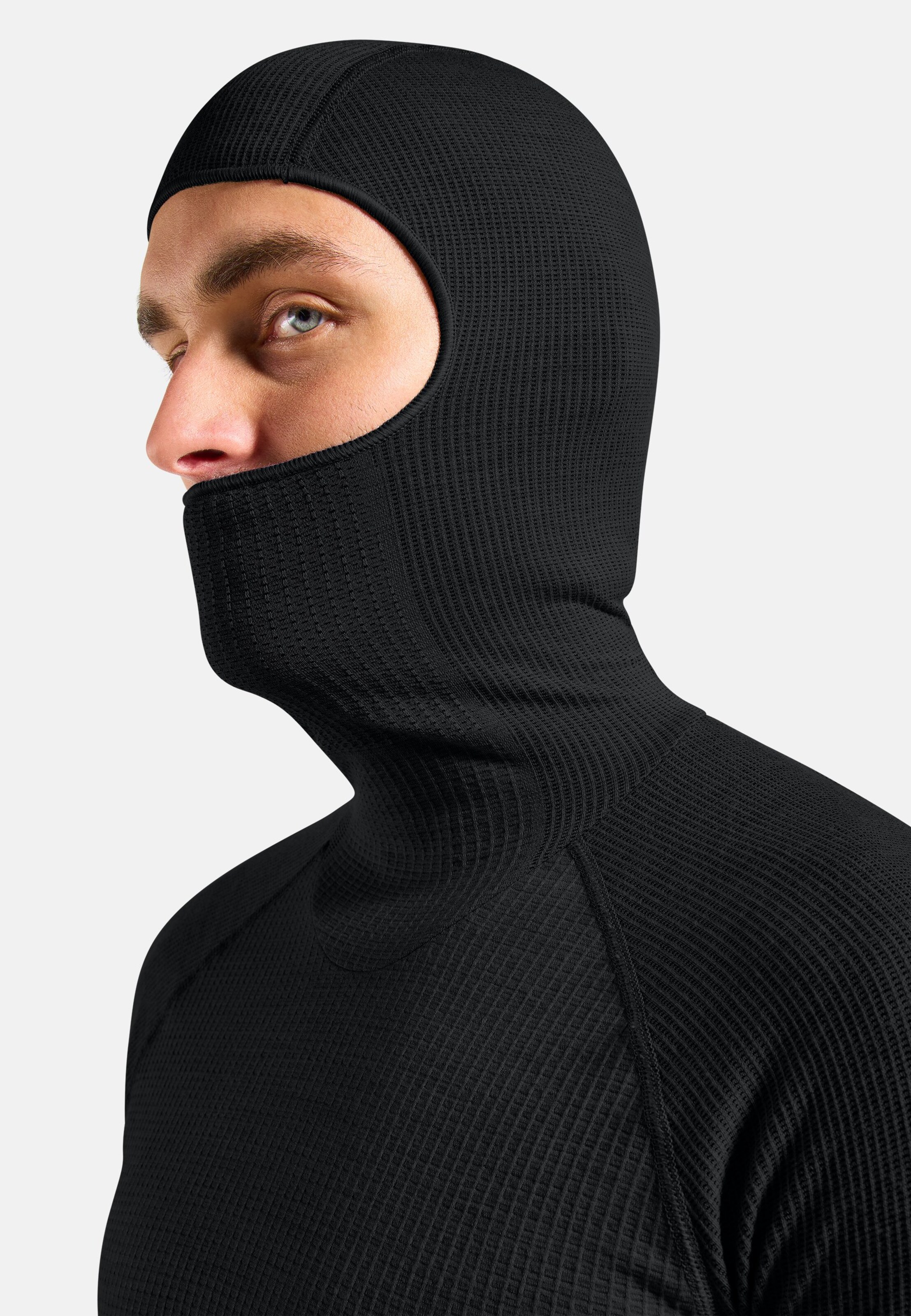 Seamless Performance Wool Funktionsshirt mit Gesichtsschutz in black