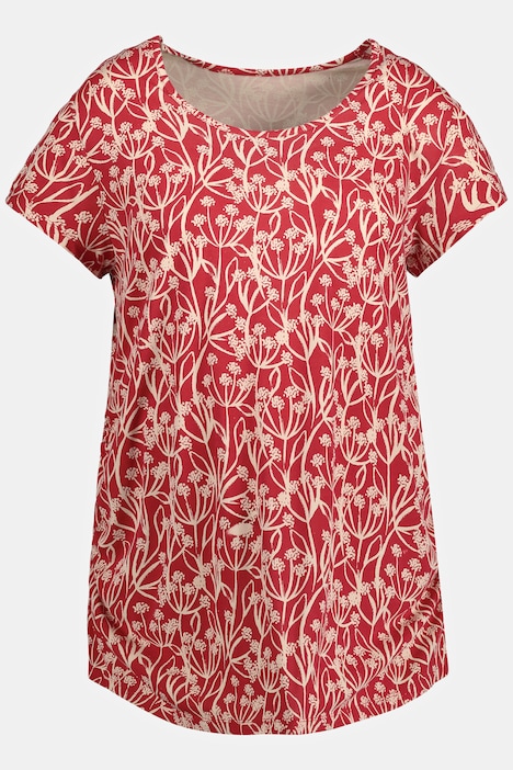 Bellieva-T-Shirt, Raffung, Rundhals, Halbarm