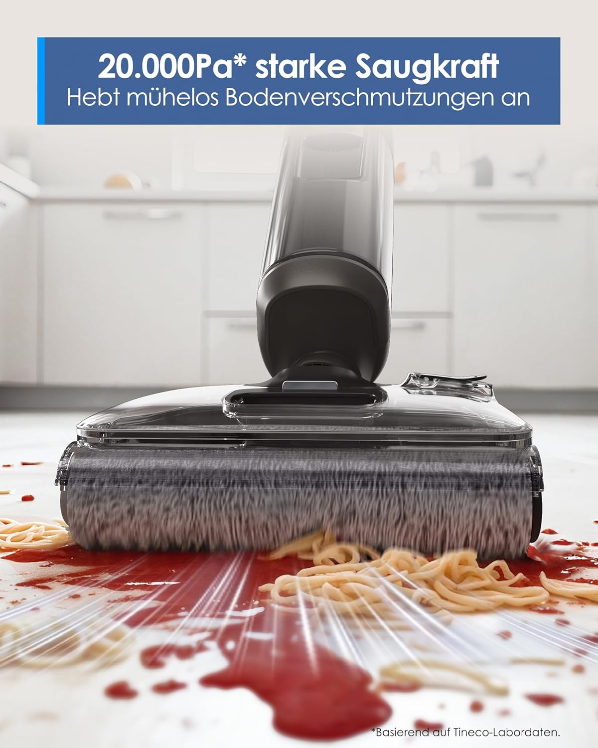 Tineco Floor ONE i6 Stretch Nass Trockensauger, 180° Lay-Flat Nasssauger, 20kPa Saugkraft, 85°C Heißluft-Trocknung, 40 Min Laufzeit, Beidseitige Reinigung, Anti-Tangle staubsauger für Tierhaare