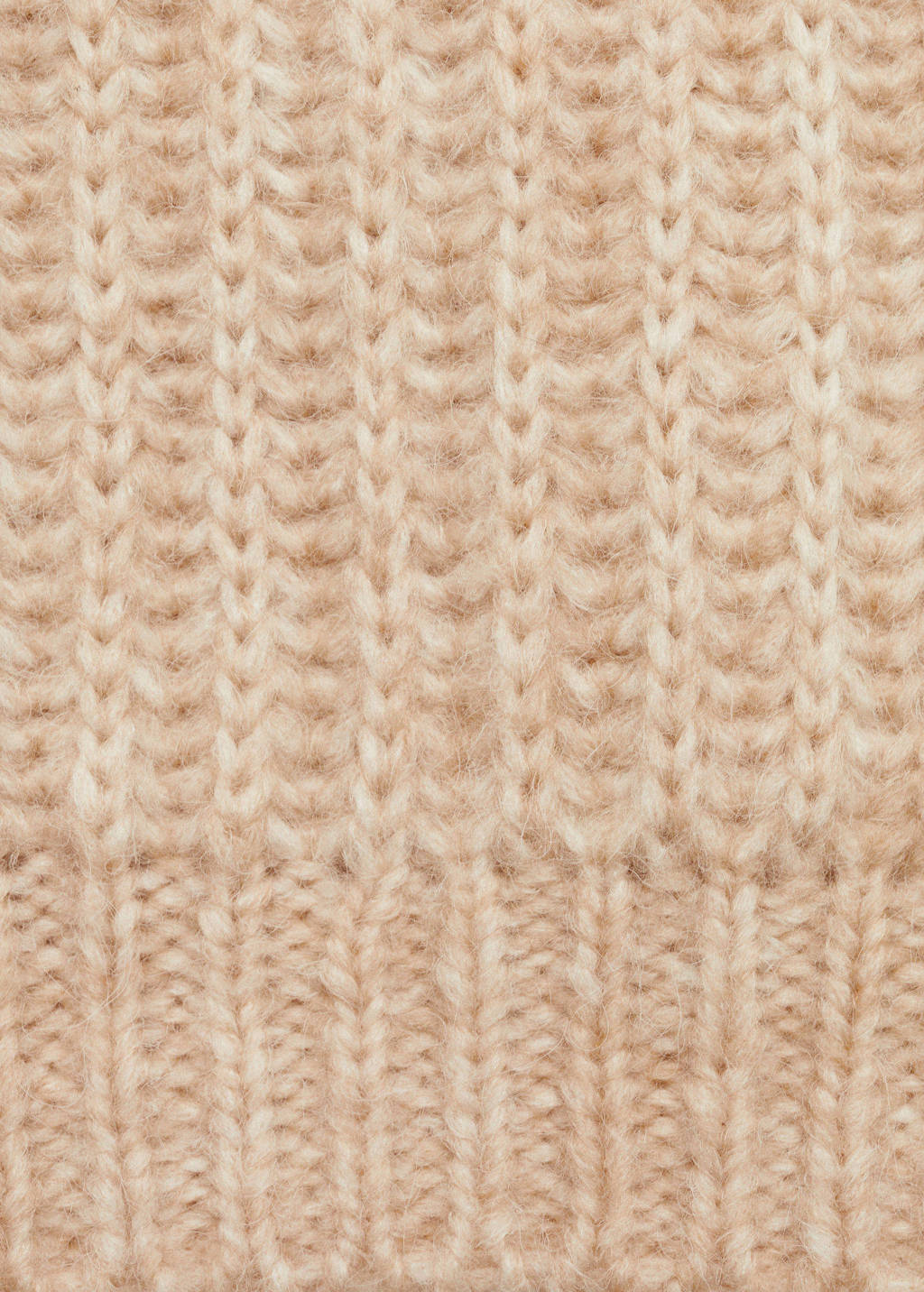 MANGO TEEN coltrui beige grof gebreid lichtbeige